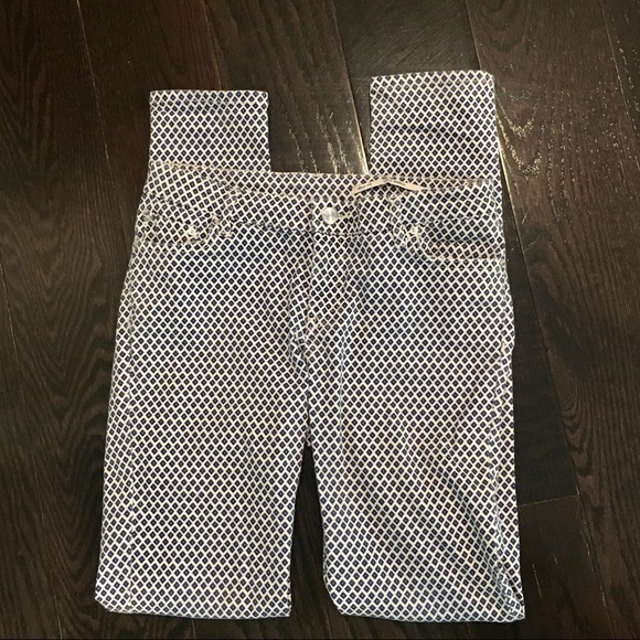 Zara White & Blue Pattern Skinny Jeans - Picture 14 of 14